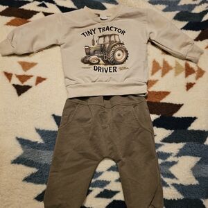 Tiny Tractor Driver Sweatshirt and Pants Set